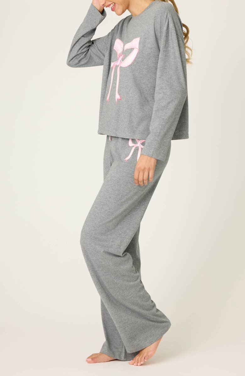 PJ Salvage Holiday Softee Pajamas, Alternate, color, Heather Dark Charcoal