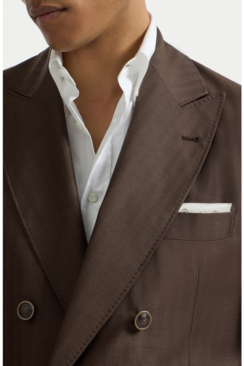 Silk pocket square with geometric design, Alternate, color, Butter