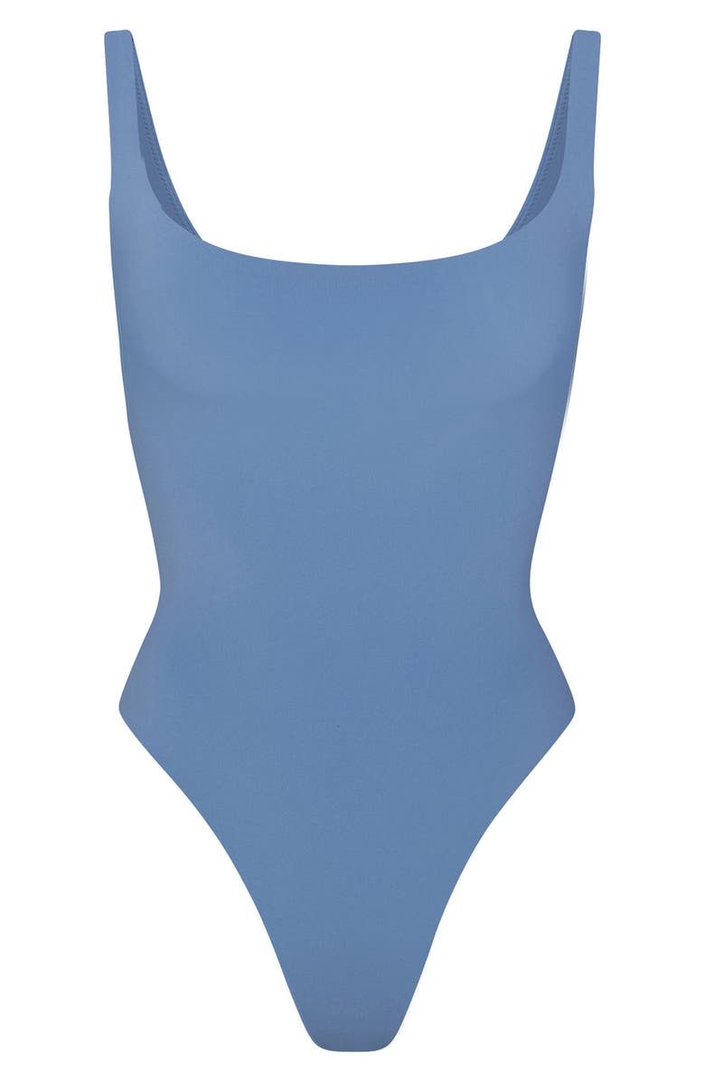 SKIMS Fits Everybody Square Neck Bodysuit, Alternate, color, Arctic
