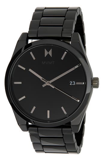 Mvmt Watches Element Ceramic Quartz Bracelet Watch, 43mm In Black