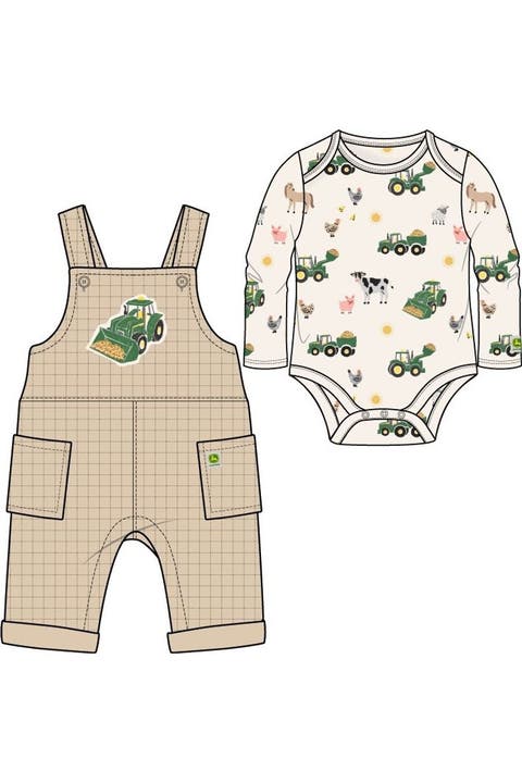 2-Piece Bodysuit and Overalls Set