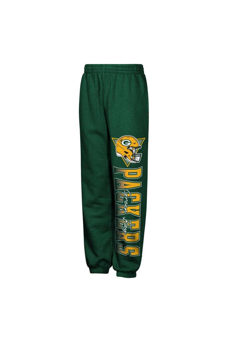 Youth Outerstuff  Green Green Bay Packers Run & Gun Sweatpants, Main, color, Green