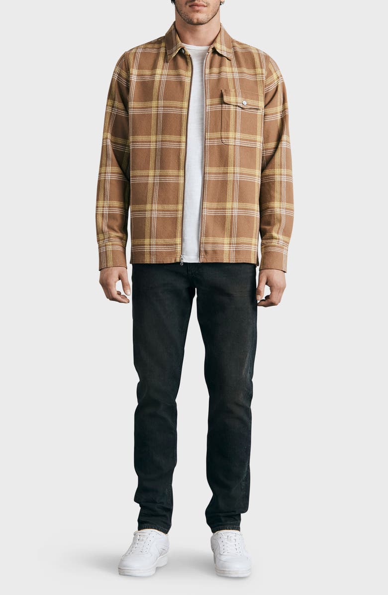 rag & bone Dalton Flannel Zip Front Overshirt, Alternate, color, 