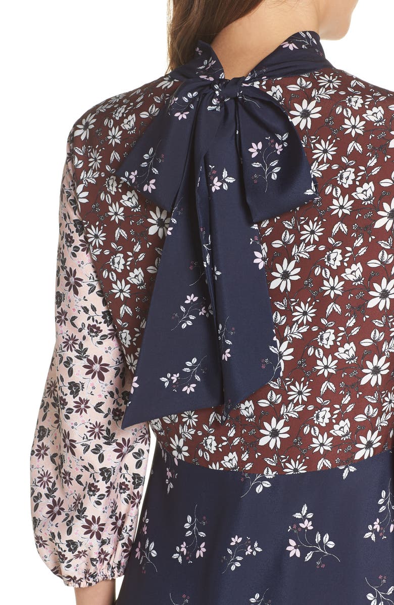 1901 Colorblock Floral Woven Dress, Alternate, color, 