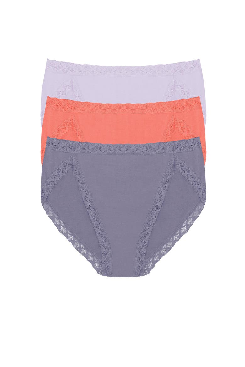 Bliss Cotton French Cut Brief 3-Pack, Main, color, Prple Prl/Neon Coral/Twlght Hz