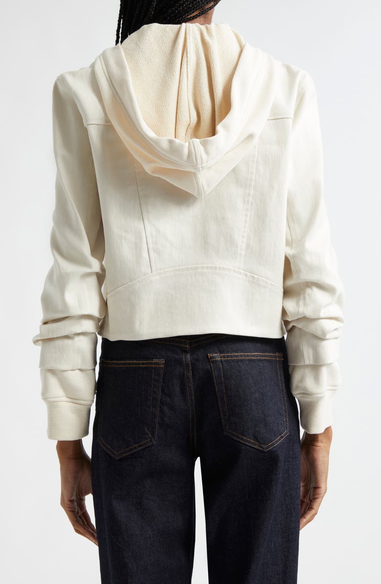 Cinq à Sept Evie Mixed Media Hooded Moto Jacket, Alternate, color, 