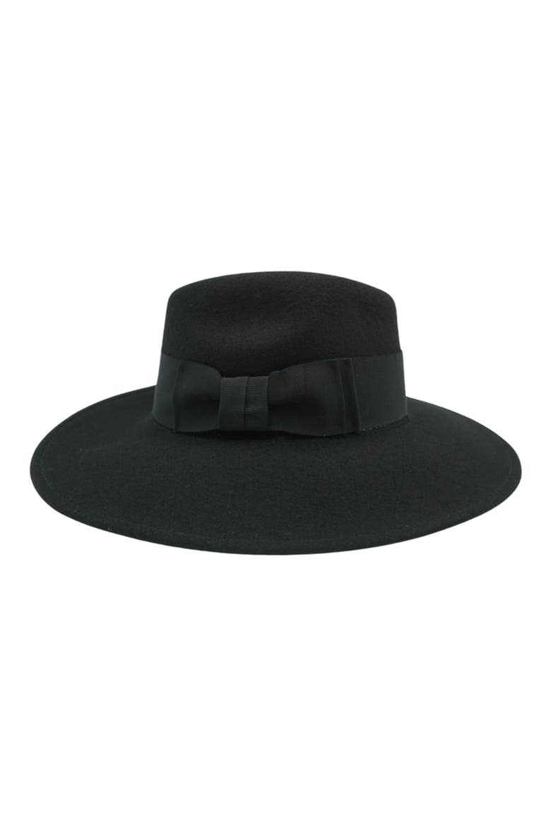 Wool Felted Fedora, Main, color, BLACK