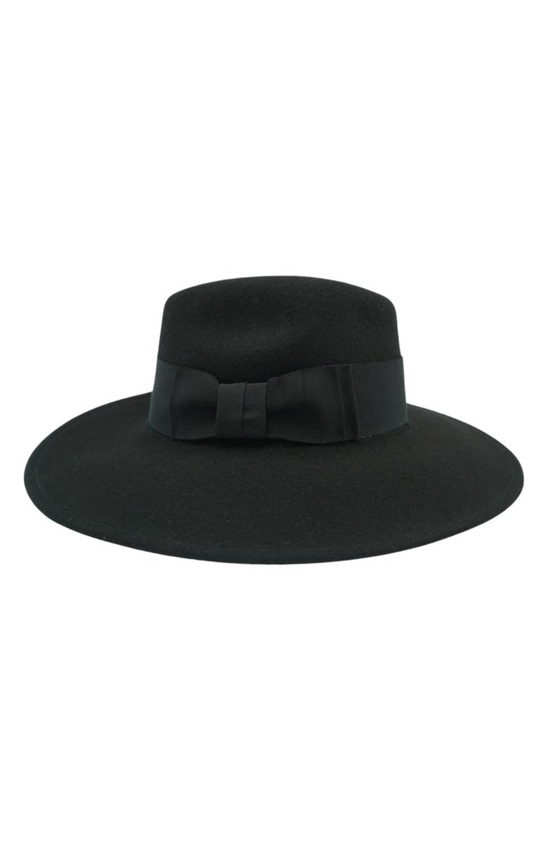 MODERN MONARCHIE Wool Felted Fedora, Main, color, Black