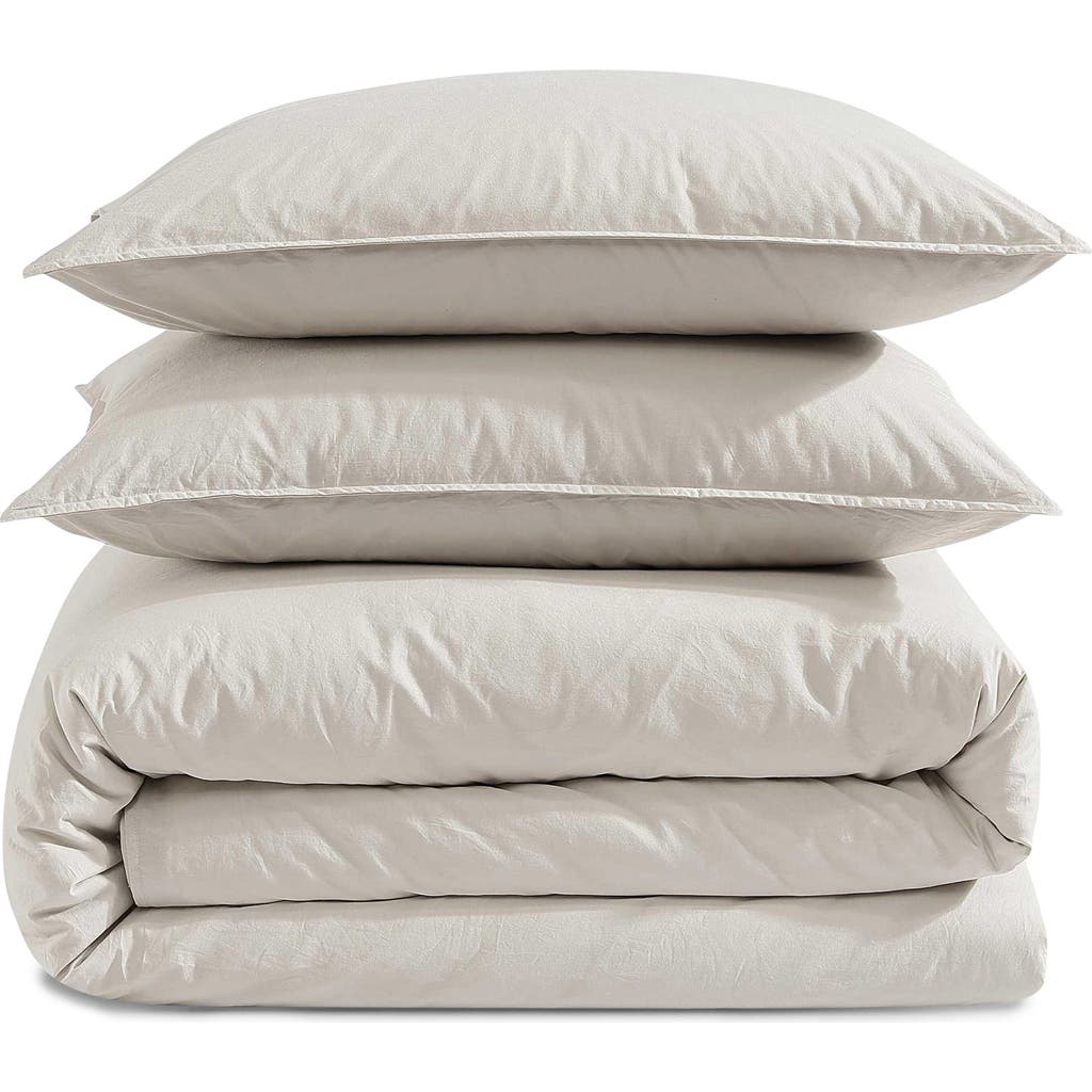 Calvin Klein Washed Percale Comforter & Sham Set In Light Beige