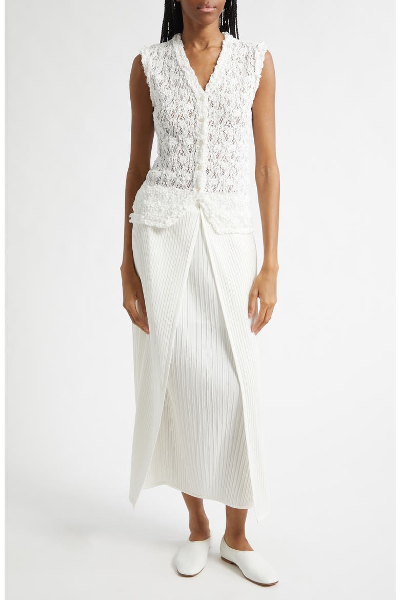 Flowy Pleated Skirt, Alternate, color, IVORY