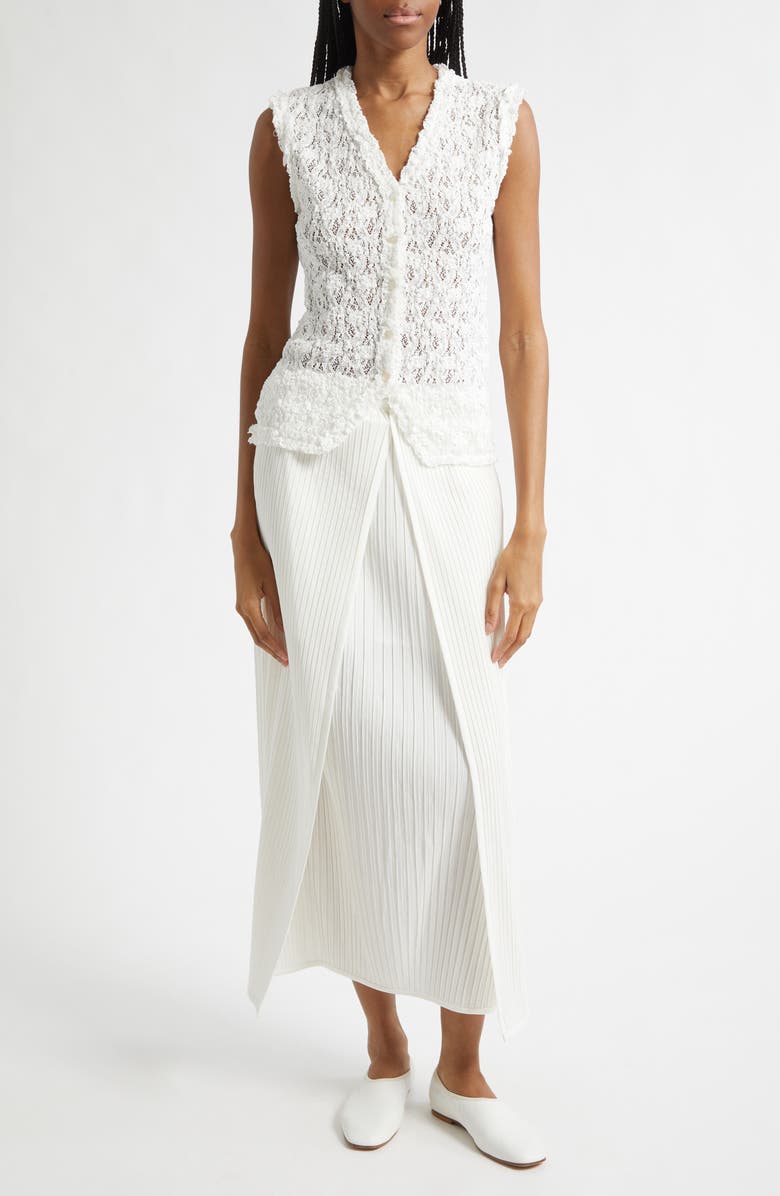 EENK Button Front Lace Tank, Alternate, color, Ivory