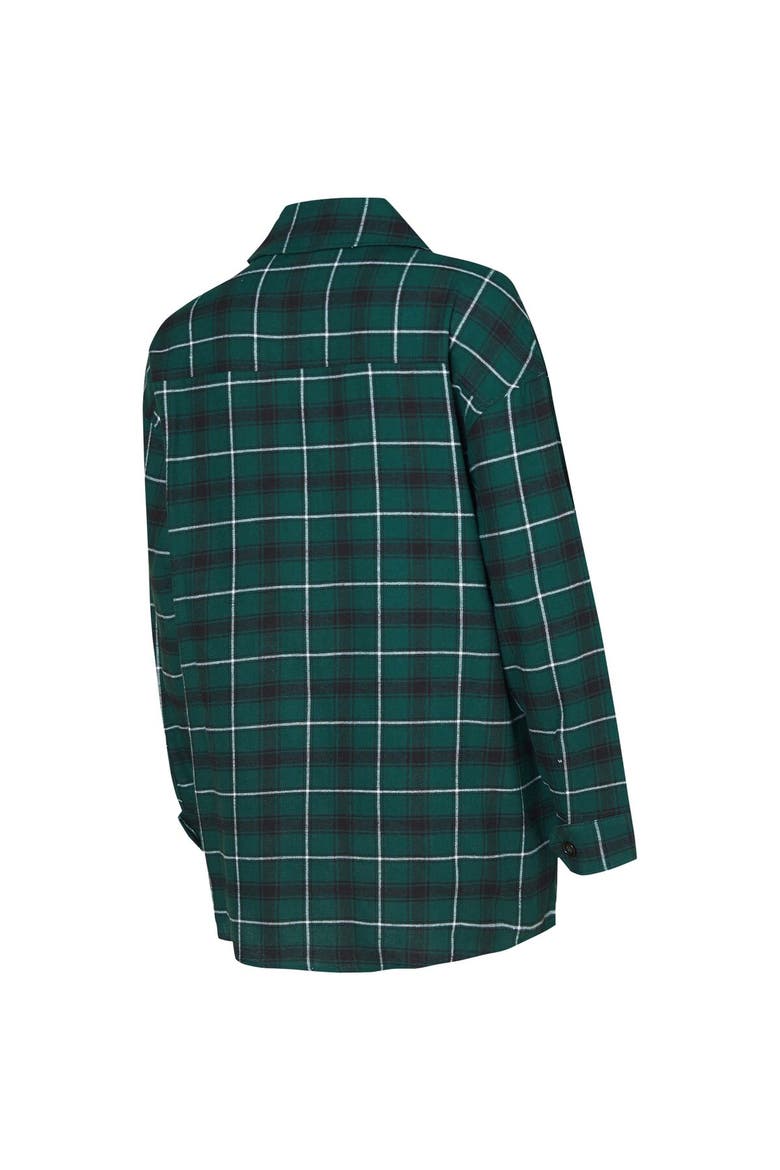 Women's College Concepts Hunter Green/Black Boston Celtics Boyfriend Button-Up Nightshirt, Alternate, color, Hunter Green
