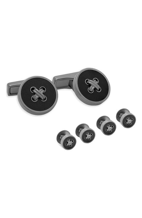Button Cuff Links & Studs Set