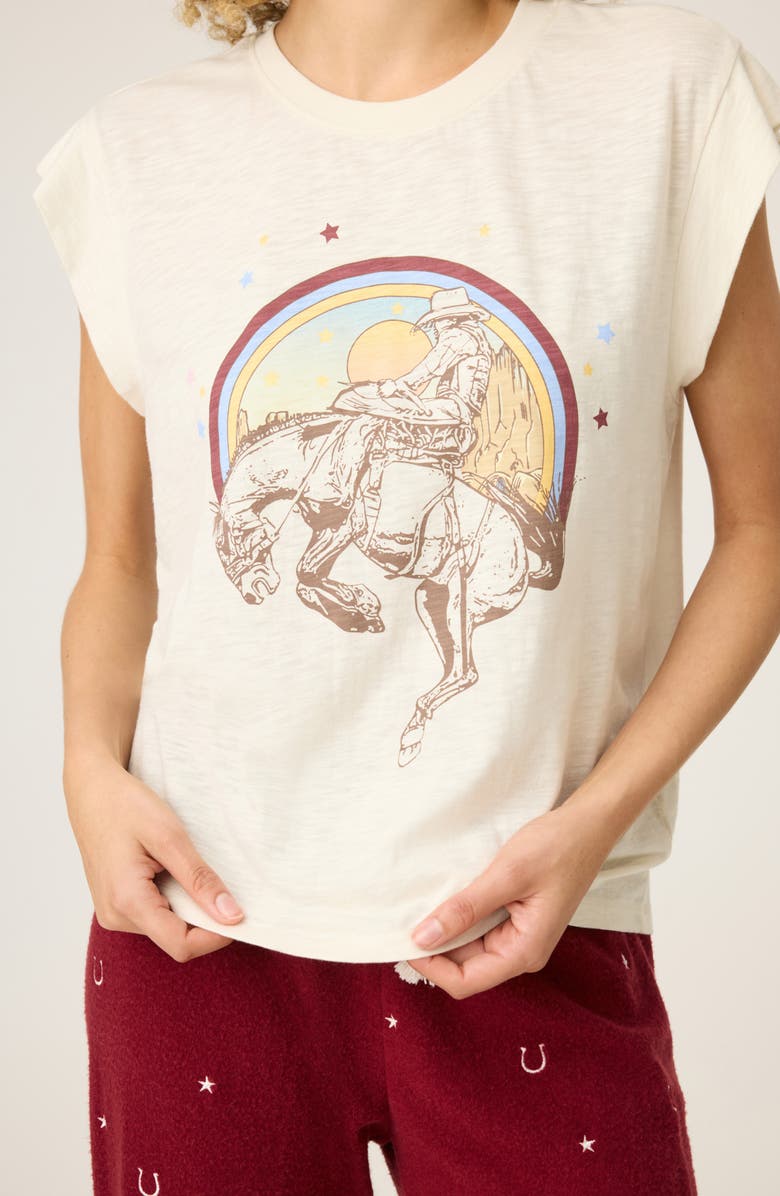 PJ Salvage Hold Your Horses Pajama Top, Alternate, color, Natural