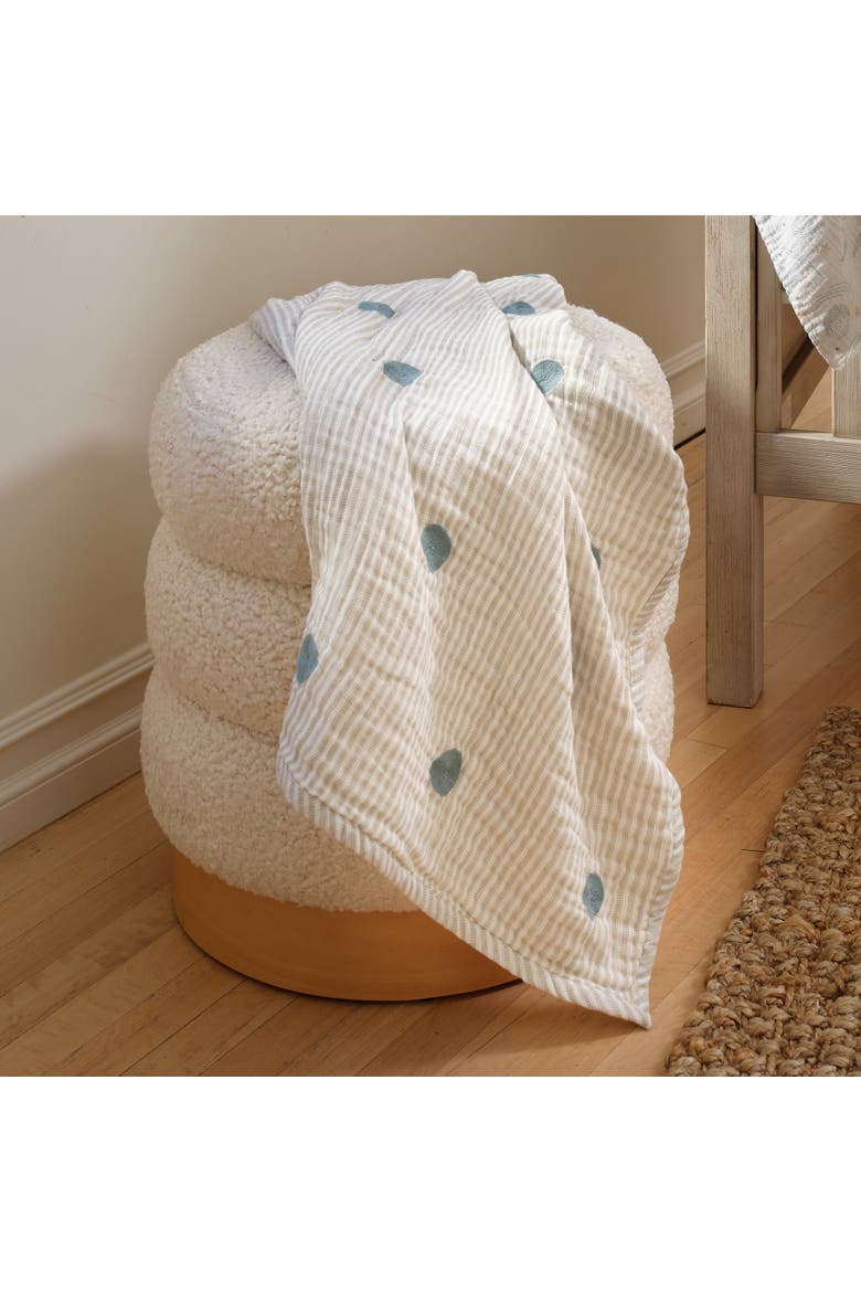 Signature Dot Organic Cotton Muslin Baby/Toddler Crib Coverlet, Alternate, color, Cream