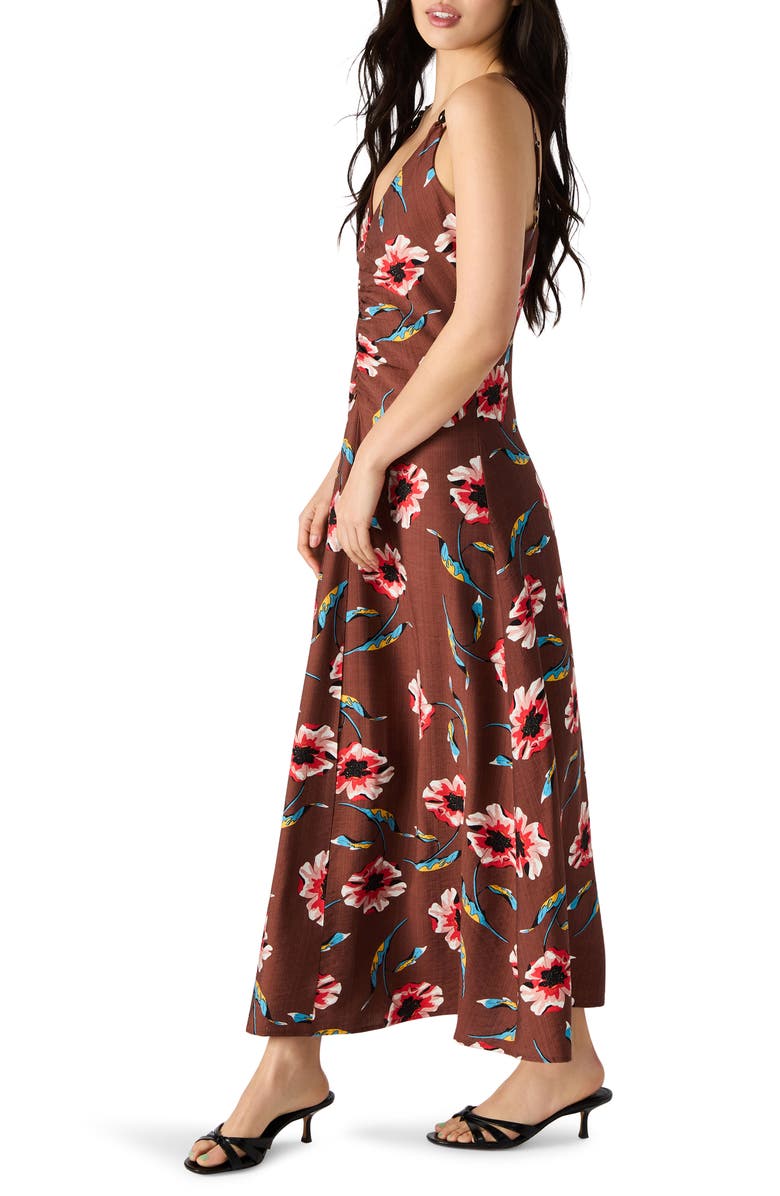 Steve Madden Monroe Ruched Maxi Dress, Alternate, color, Brown