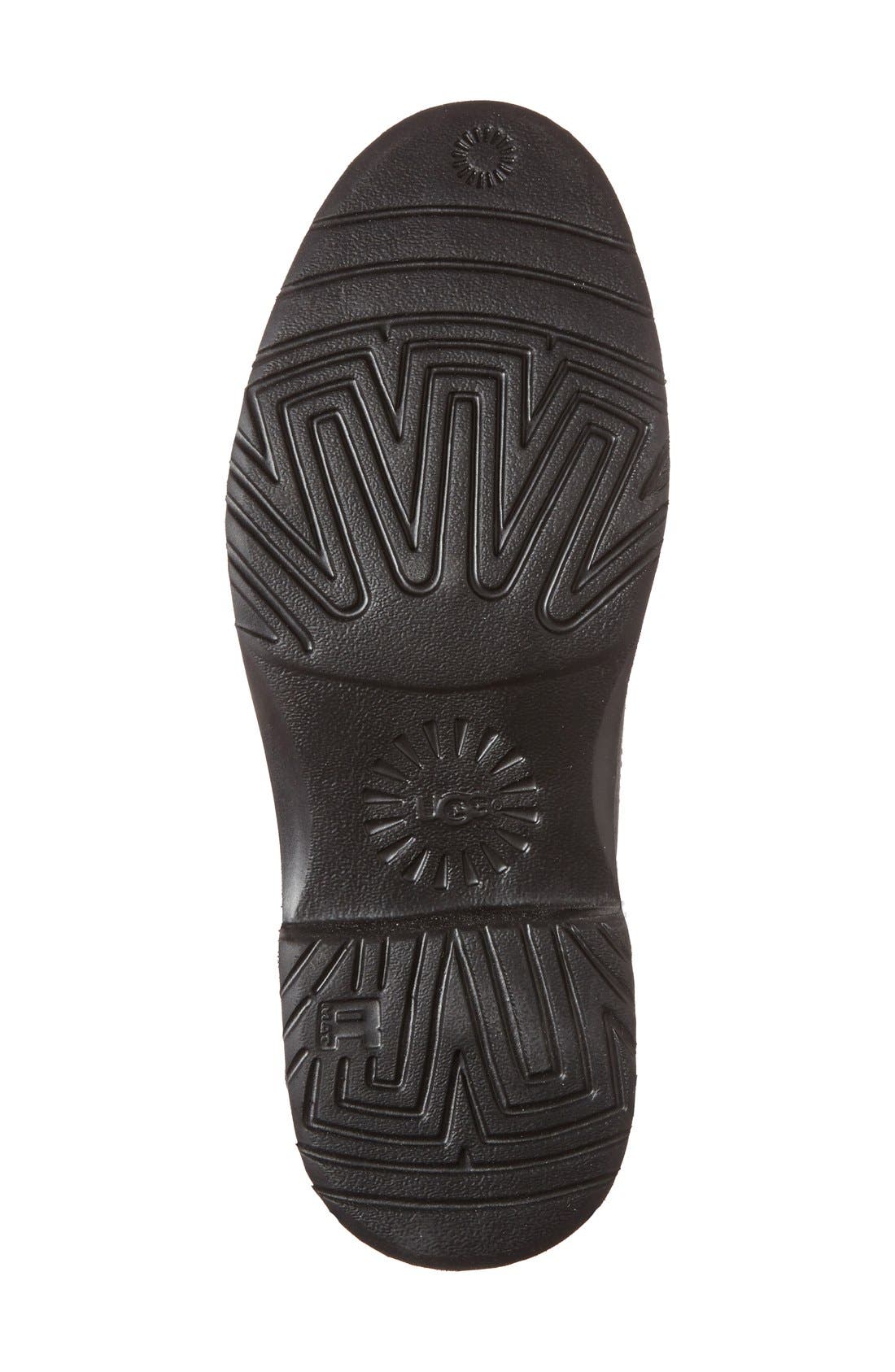 Naiyah Lace-Back Genuine Shearling Boot, Alternate, color, BLACK LEATHER
