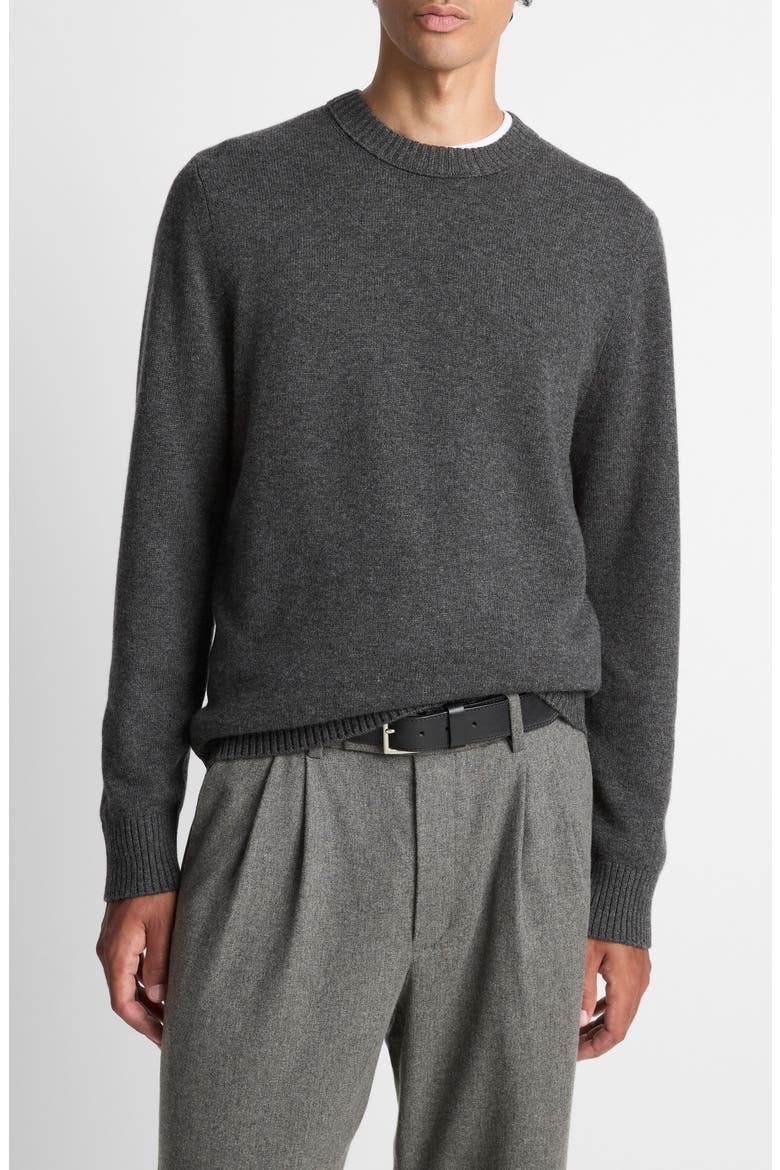 Wool & Cashmere Crewneck Sweater, Main, color, HEATHER CHARCOAL