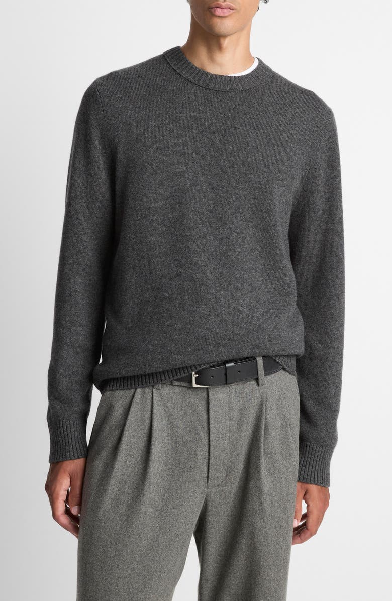 Vince Wool & Cashmere Crewneck Sweater, Main, color, Heather Charcoal
