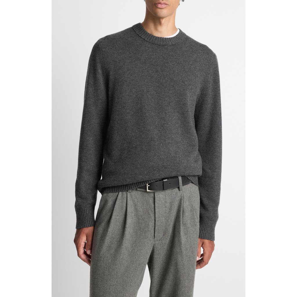 Vince Wool And Cashmere Crewneck Sweater In Burgundy