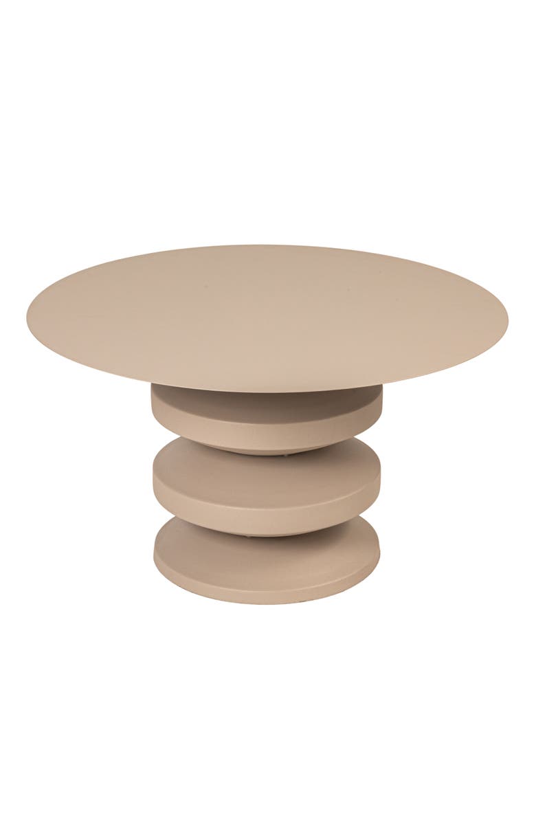 Storied Home Metal Accordion Coffee Table, Beige, Main, color, Beige