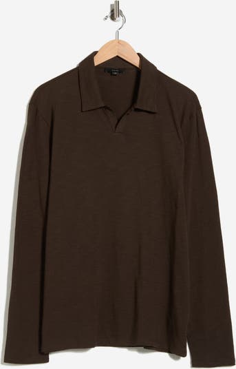 Johnny Collar Long Sleeve Knit Top
