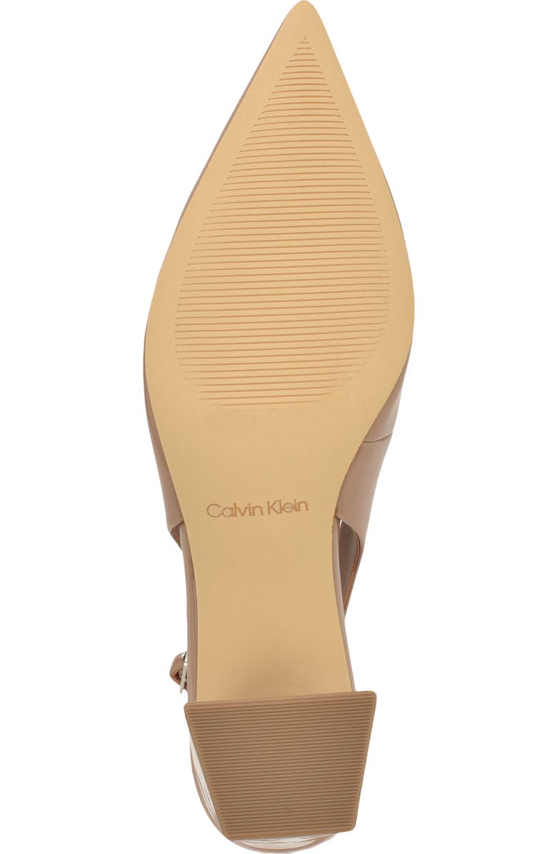 Calvin Klein Sarra Slingback Pointed Toe Pump, Alternate, color, Light Natural Patent