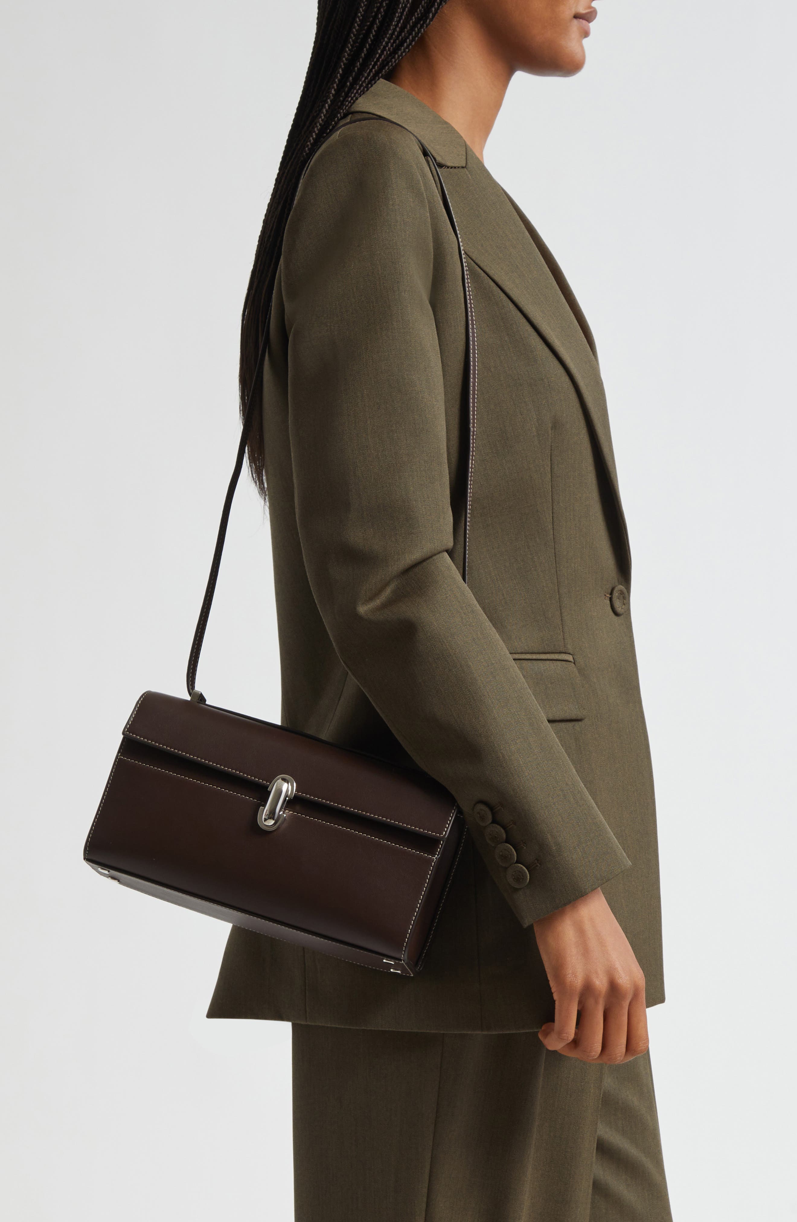 SAVETTE Symmetry 26 Leather Crossbody Bag, Alternate, color, Coffee