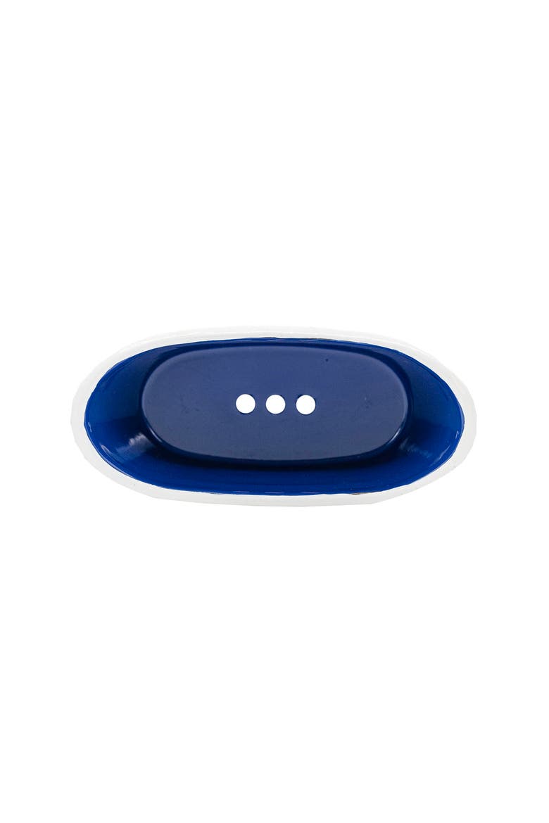 Blue Enamel Bathtub Soap Dish Planter Metal, Alternate, color, Blue