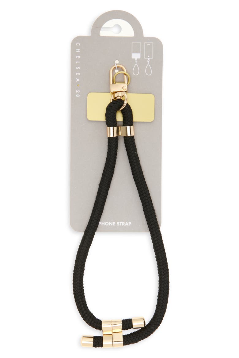 Paracord Phone Strap, Alternate, color, BLACK- GOLD