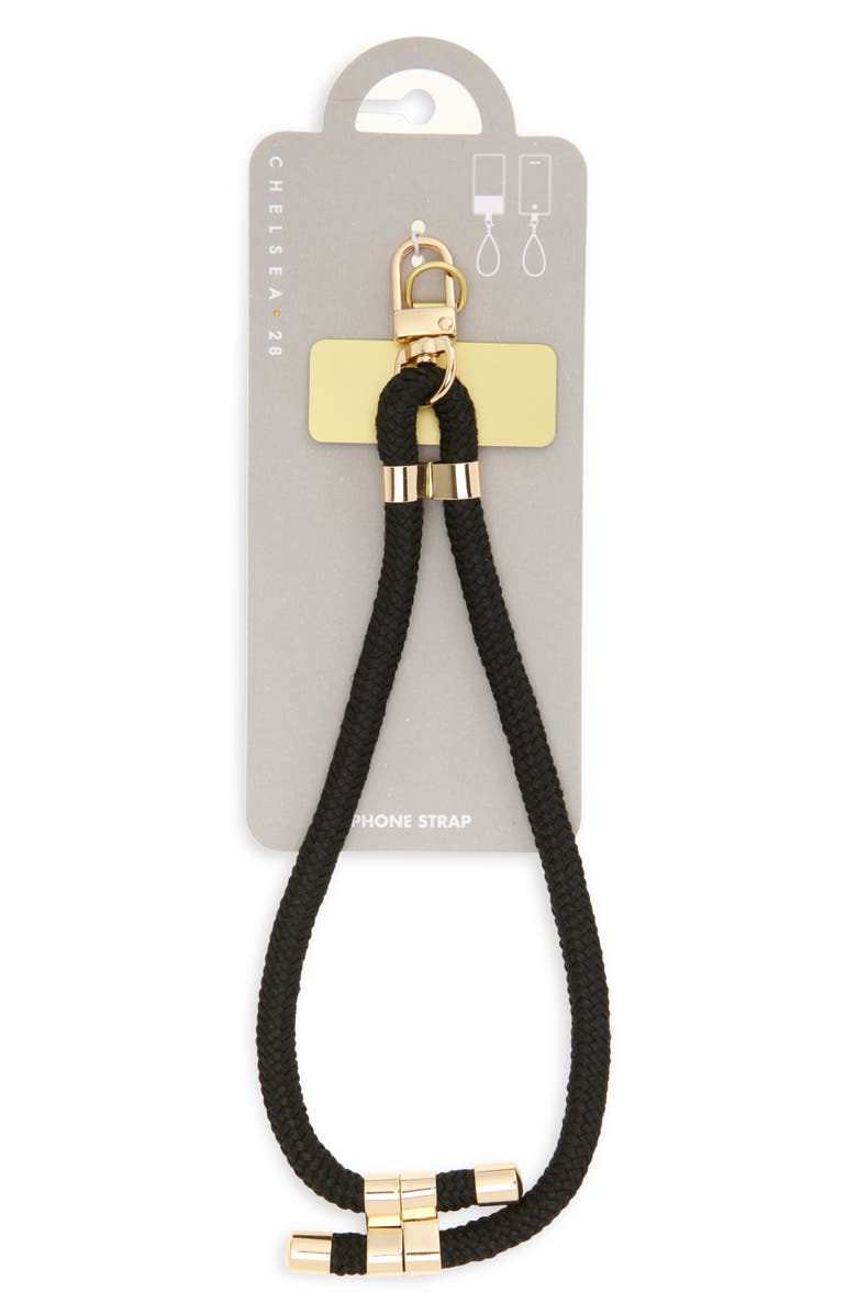 Chelsea28 Paracord Phone Strap, Alternate, color, Black- Gold