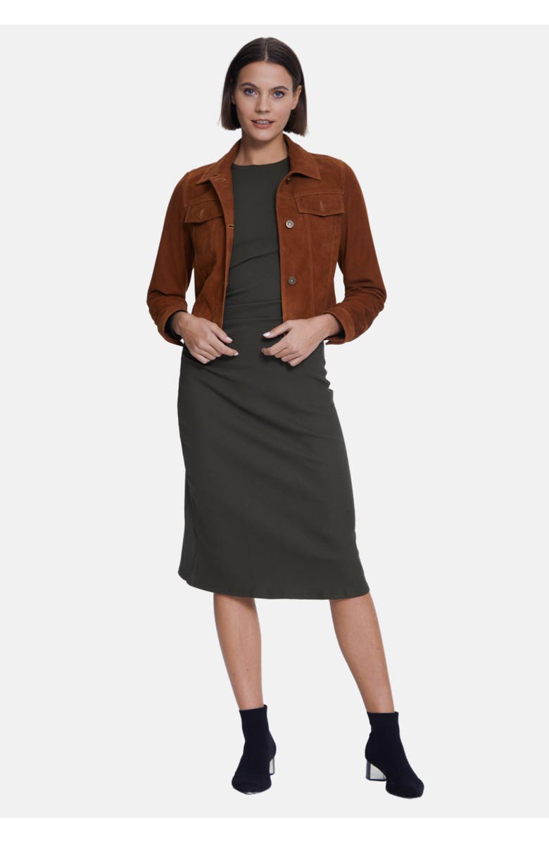 Furniq UK Arabella Suede Jacket, Main, color, Brown