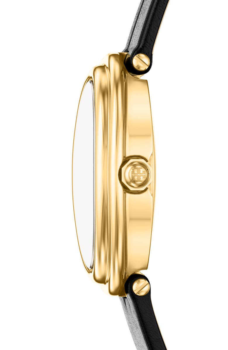 Tory Burch The Oval Leather Strap Watch, 22mm x 28mm, Alternate, color, 