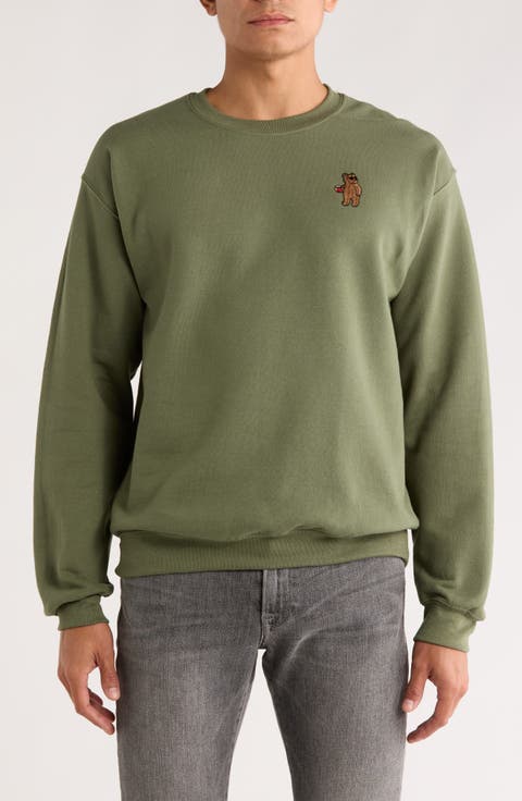 Riot Bear Embroidered Fleece Sweatshirt