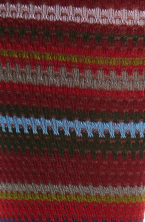 Paul Smith Harvey Stripe Cotton Blend Dress Socks In Burgundy