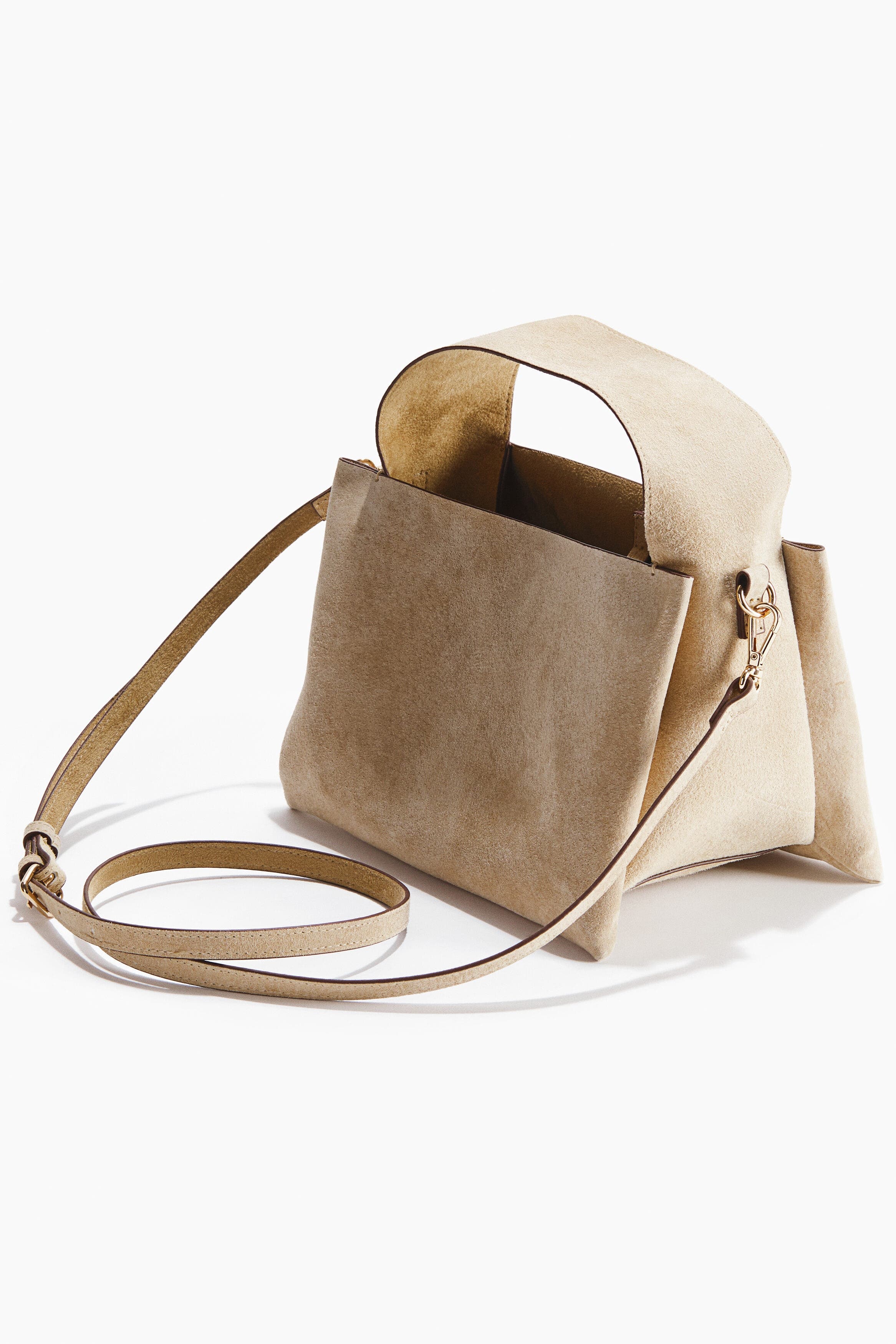 H&M Suede Crossbody Bag, Alternate, color, Light Beige