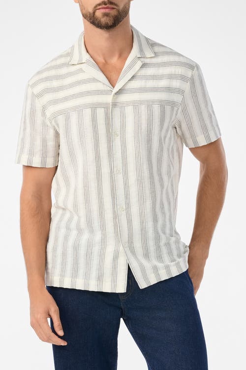 MR TURK Angelo Short Sleeve Button-Up Shirt in Ecru  product