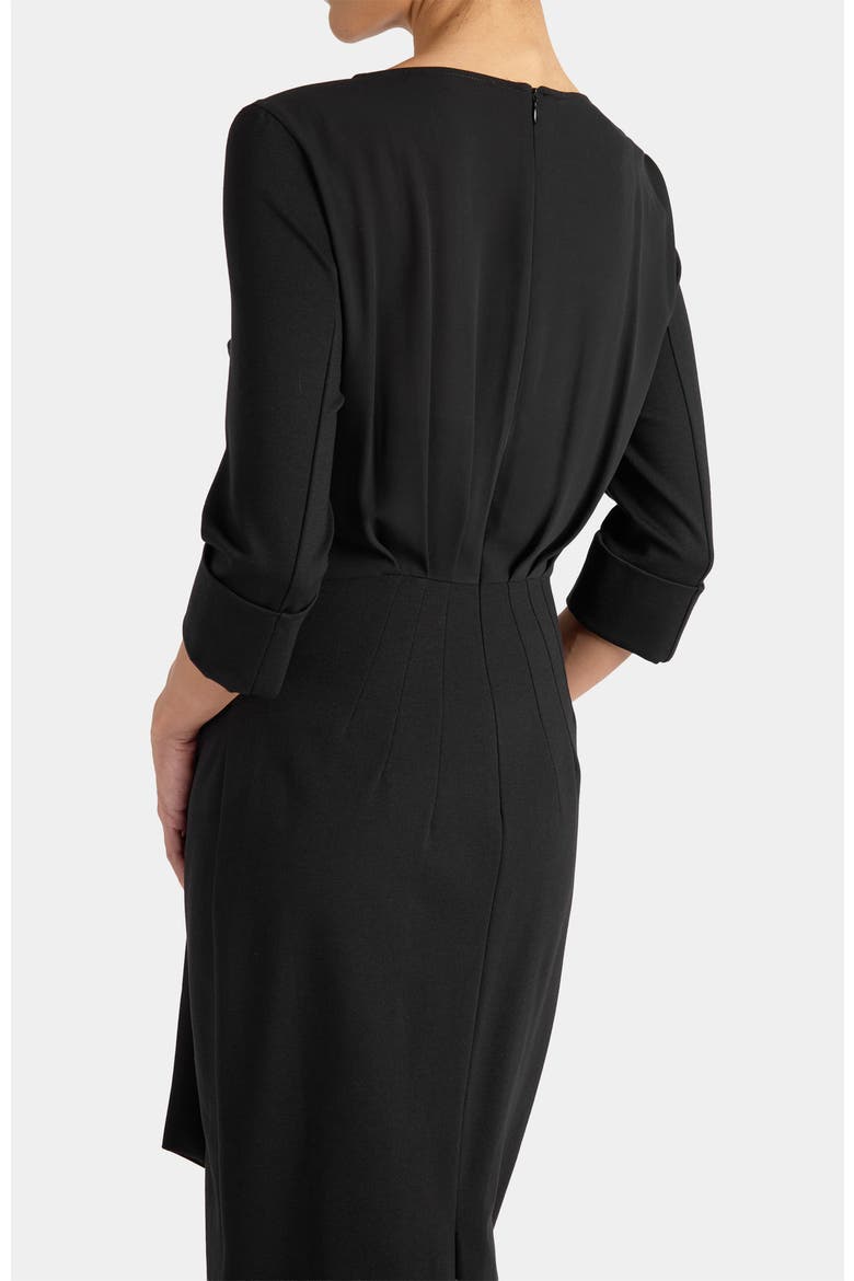 Trinity Midi Sheath Dress in Punto Milano, Alternate, color, BLACK