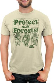 Star Wars Men's Star Wars Ewok Protect Our Forests Graphic T-Shirt
