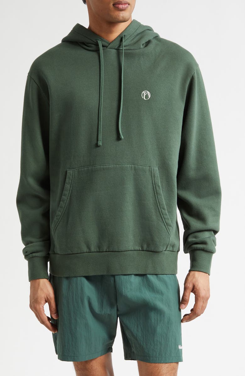 PALMES Hooded Fleece Logo Sweatshirt, Main, color, Dark Green