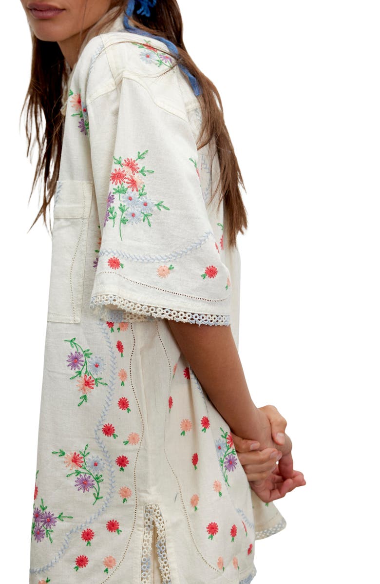 Free People Emma Embroidererd Button-Up Top, Alternate, color, 