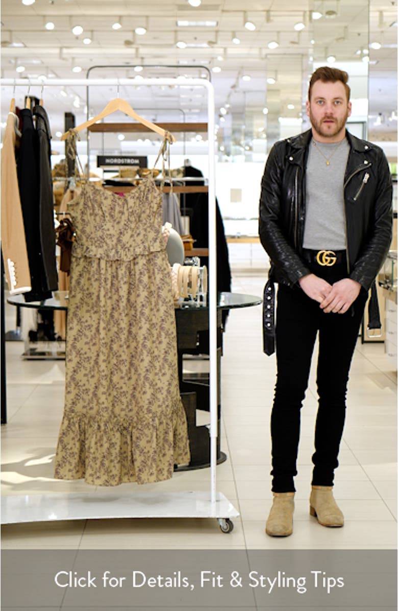 Karie Print Ruffle Hem Maxi Dress, sales video thumbnail