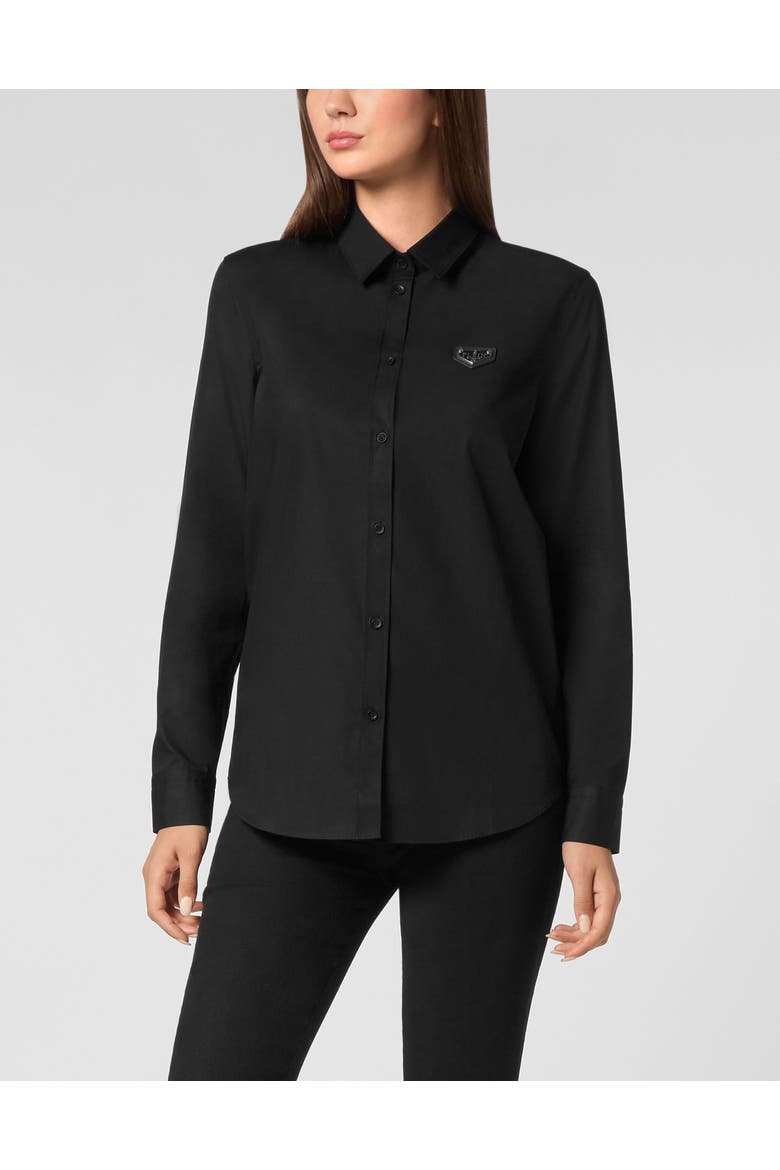 Poplin Shirt Ls Iconic Plein Women, Main, color, black