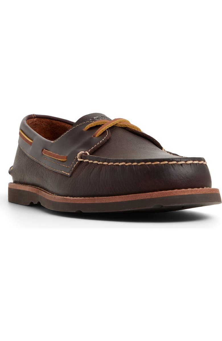 Sperry Authentic Original<sup>™</sup> 2-Eye Ripple Boat Shoe, Main, color, Amaretto