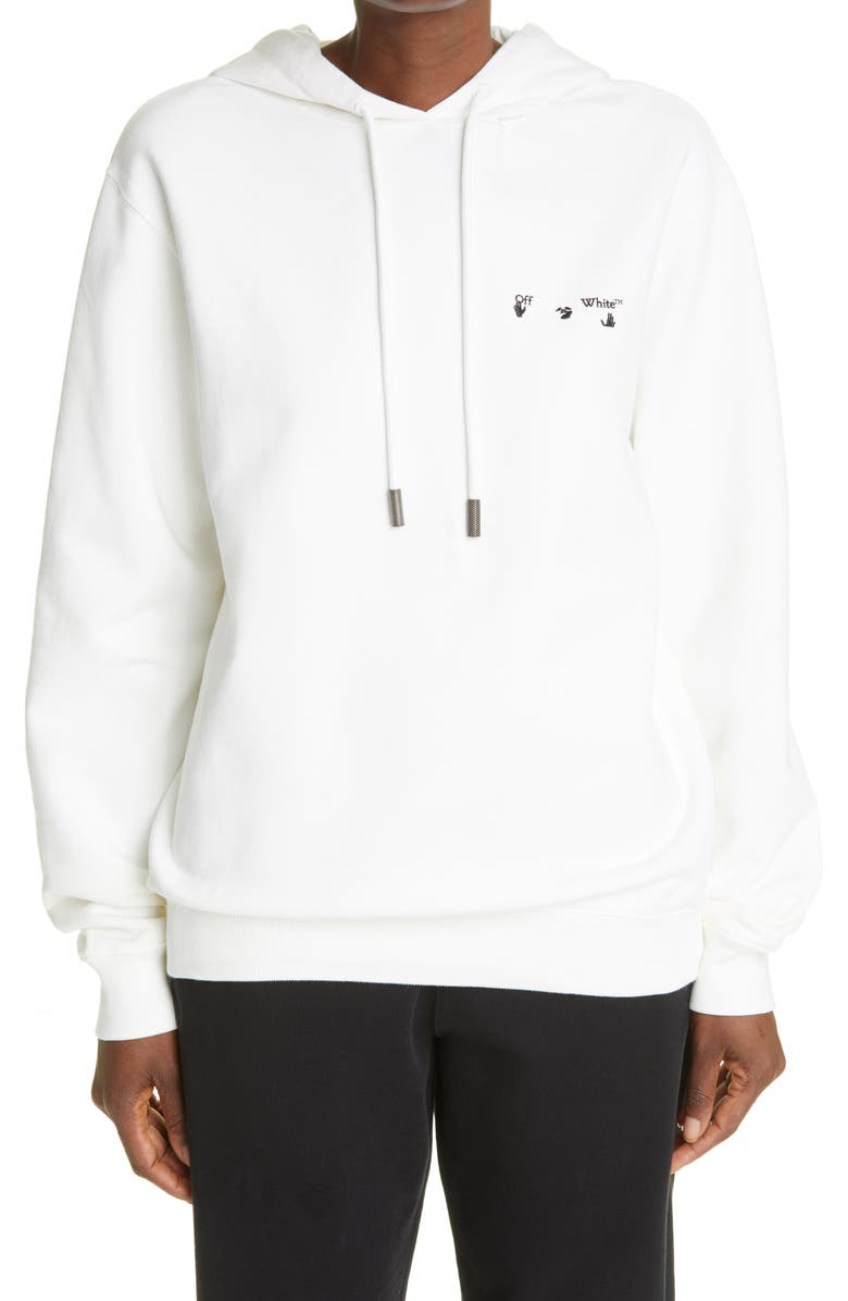 Off-White Liquid Melt Arrow Logo Women's Hoodie, Main, color, 