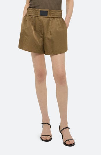 Helmut Lang Boxer Shorts With Pleats In Brown