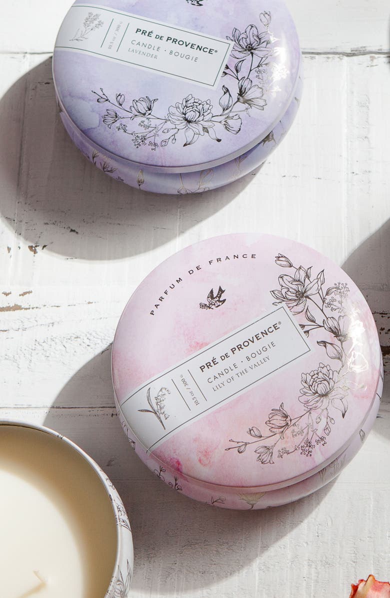 EUROPEAN SOAPS Pre de Provence Heritage 3-Wick Tin Candle, Alternate, color,