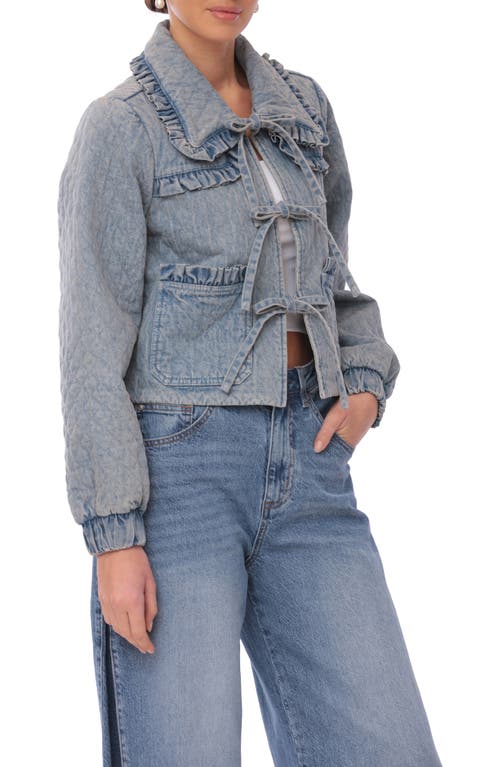 Avec Les Filles Quilted Cotton Tie Front Jacket In Tortuga Wash