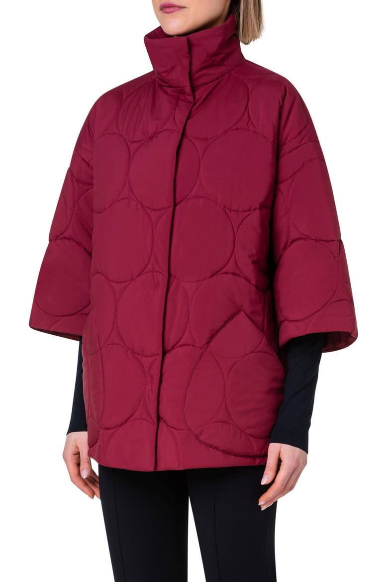 Quilted Kimono Sleeve Jacket, Alternate, color, 068 GARNET