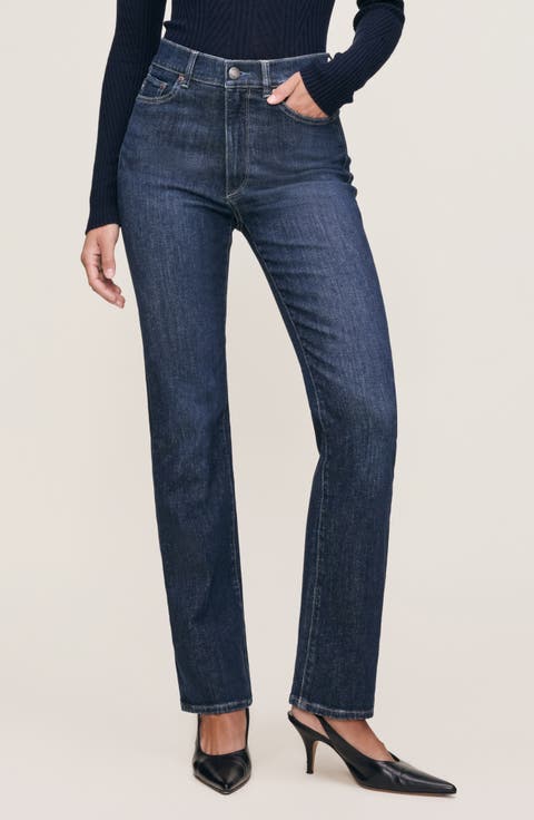 Halle Straight Instasculpt™ High Rise Jeans (Crescent Harbor)